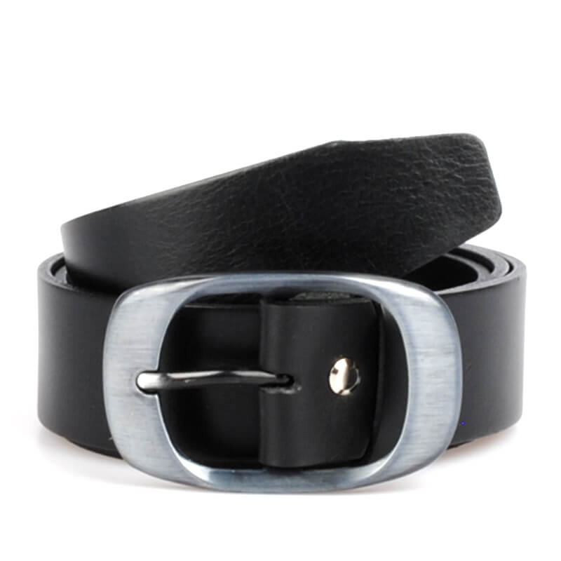 Dámský kožený černý opasek 38mm černý koženy opasek