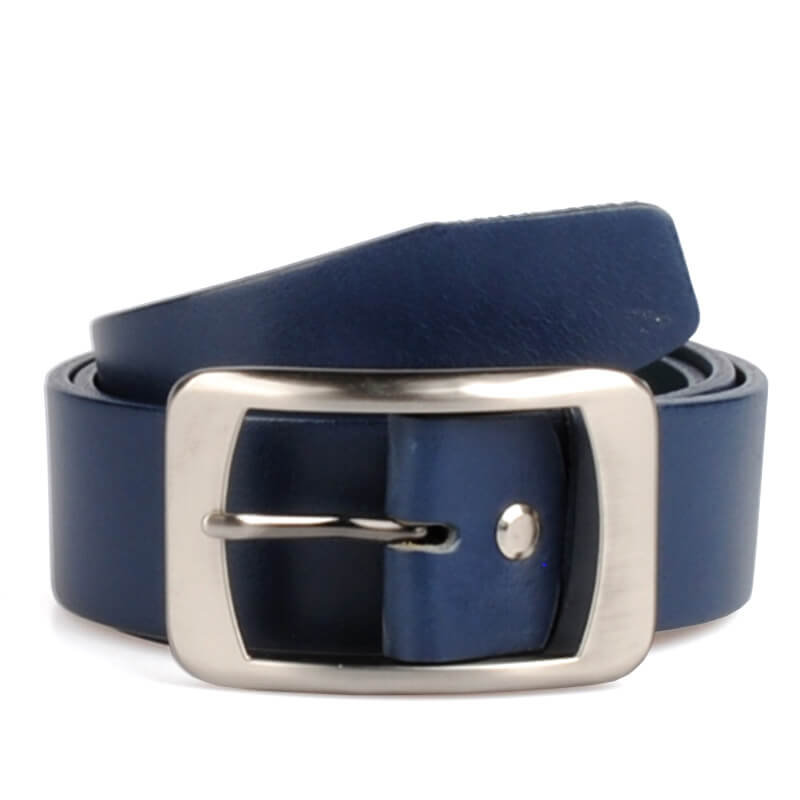 Dámský kožený modrý opasek 38mm modrý koženy opasek