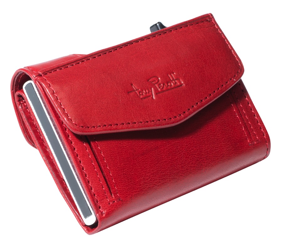 Červená kožená minipeněženka Tony Perotti