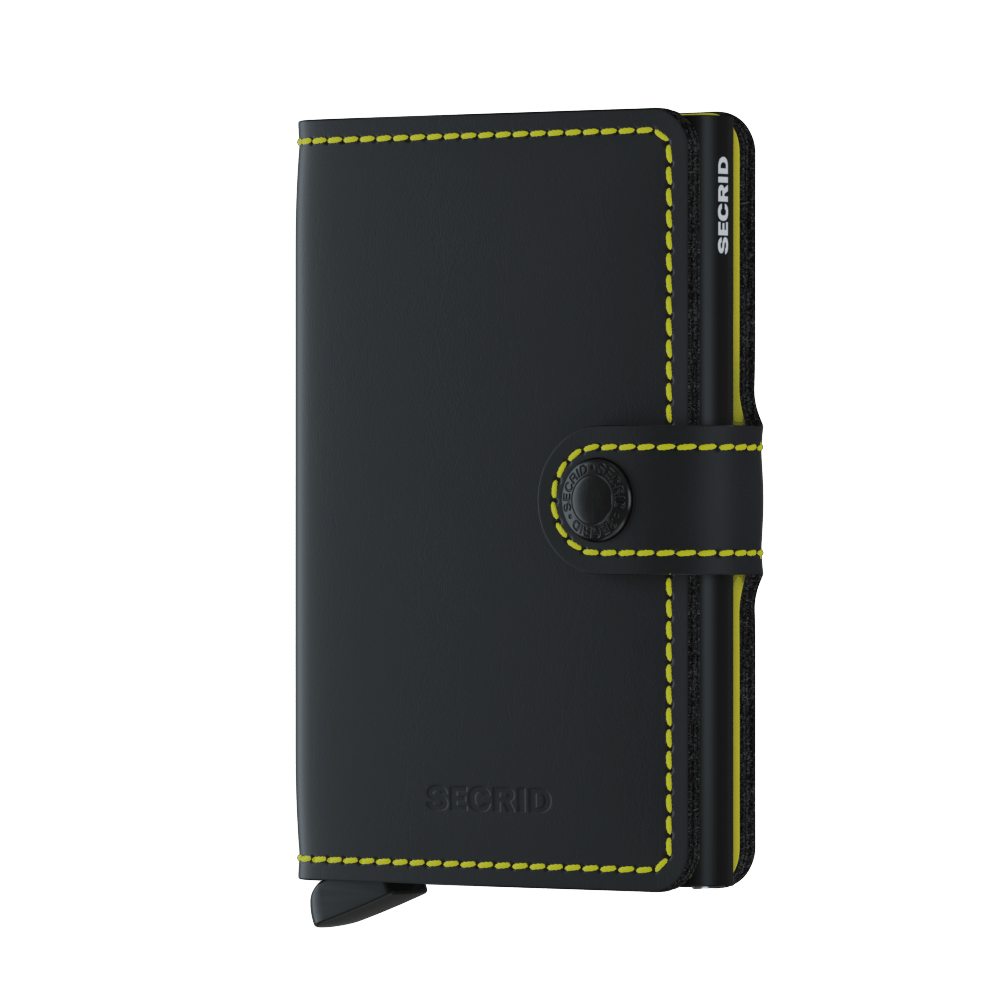 Peněženka Miniwallet Matte Black&Yellow SECRID Kožená minipeněženka SECRID