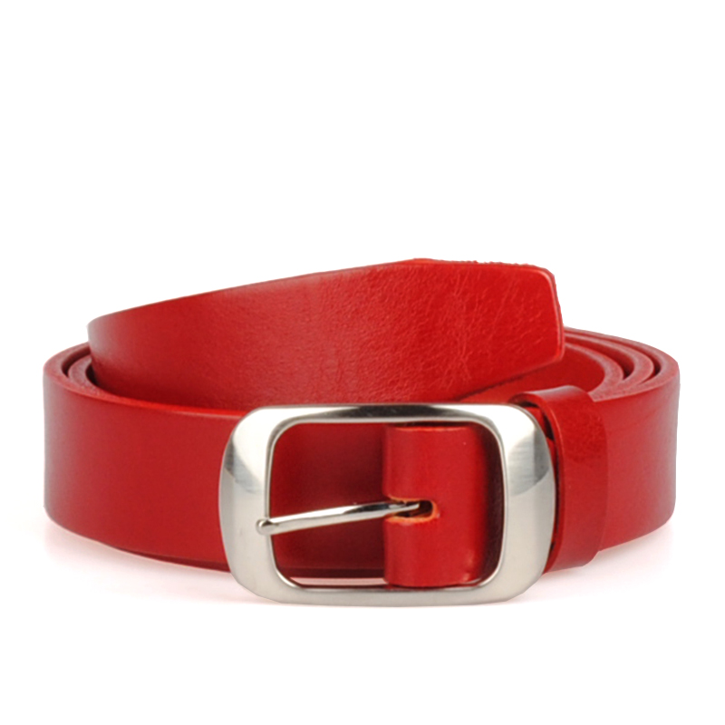 Dámský kožený červený opasek 30mm hnědý koženy opasek