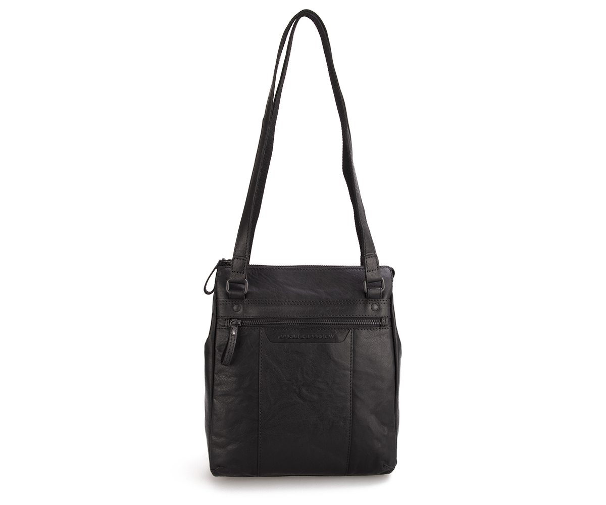 Černý kožený batoh-kabelka SPIKES & SPARROW