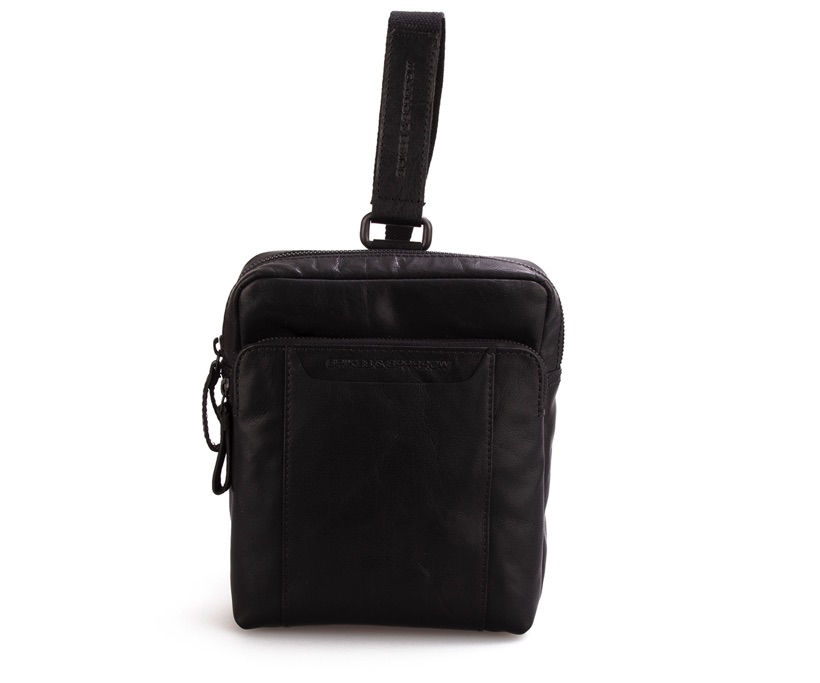 Kožený černý batoh-crossbody s jedním popruhem SPIKES & SPARROW Kožený batoh s jedním popruhem 8955000