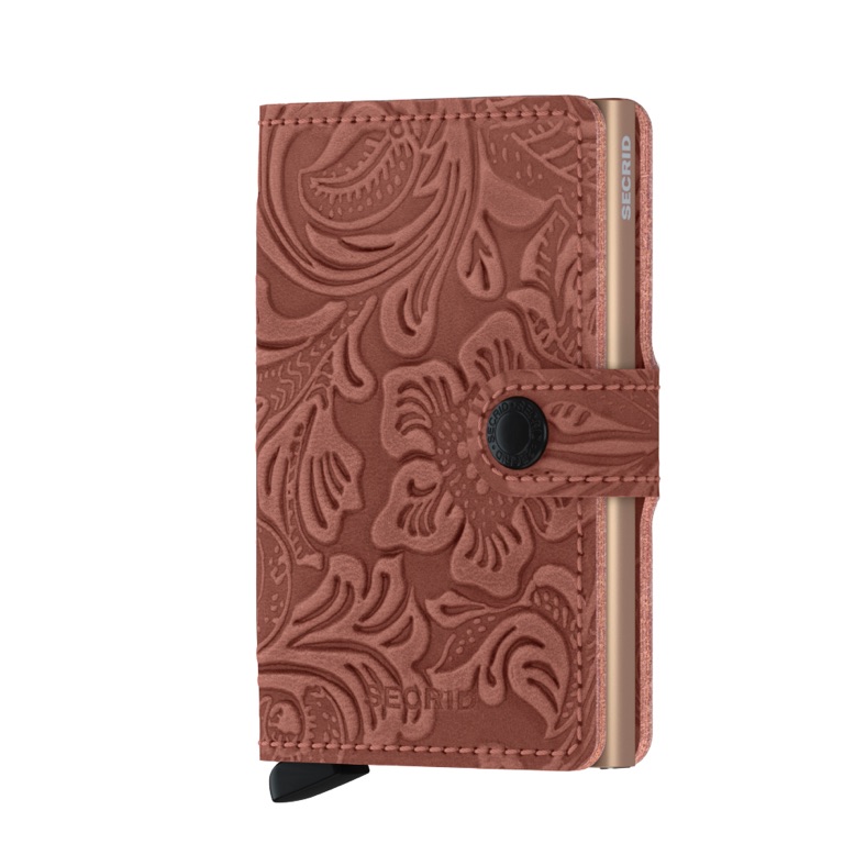 Růžová kožená peněženka SECRID Miniwallet Ornament