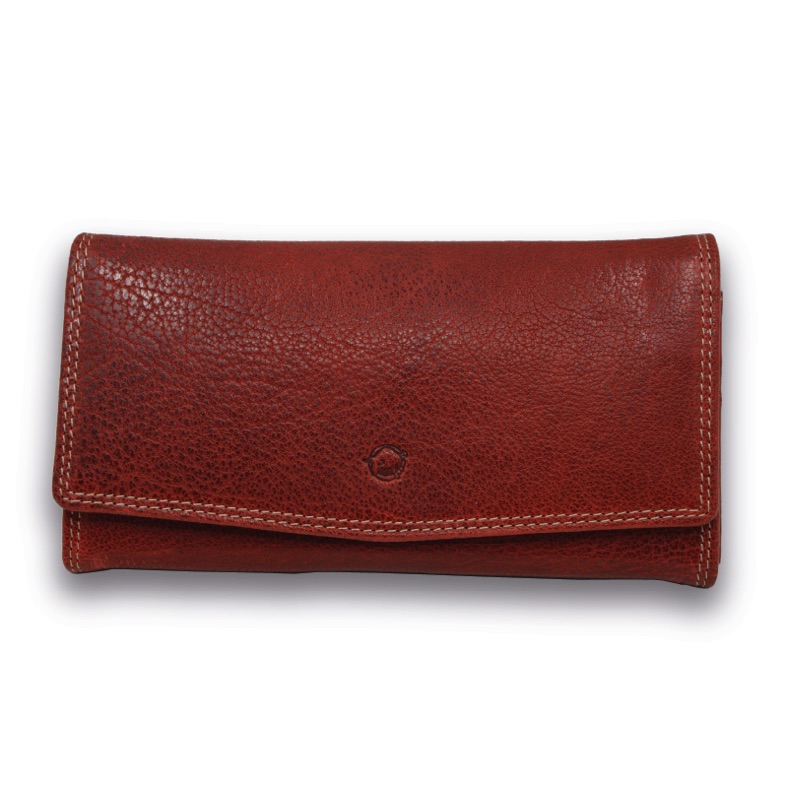 kožená dámská červená peněženka
