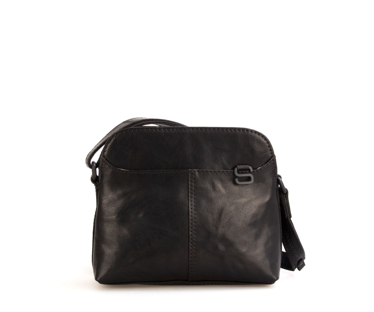 Dámské černé kožené crossbody SPIKES & SPARROW Černé kožené crossbody A111200