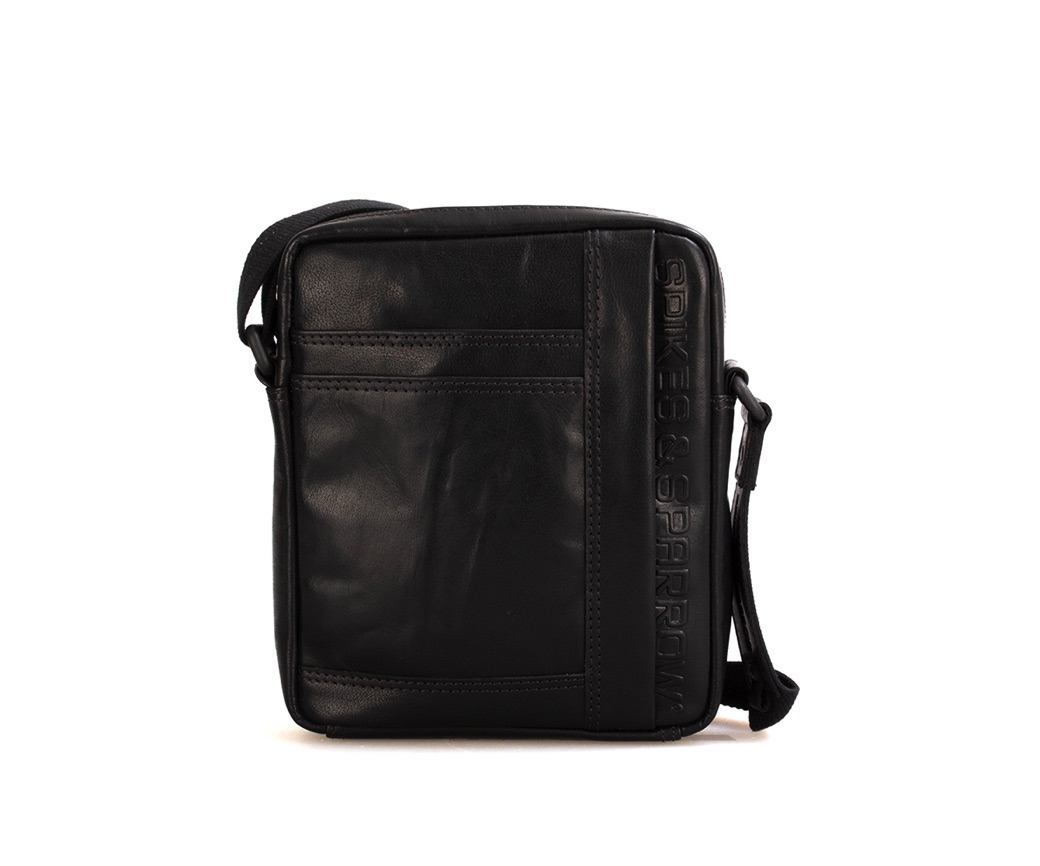 černé kožene crossbody B141100