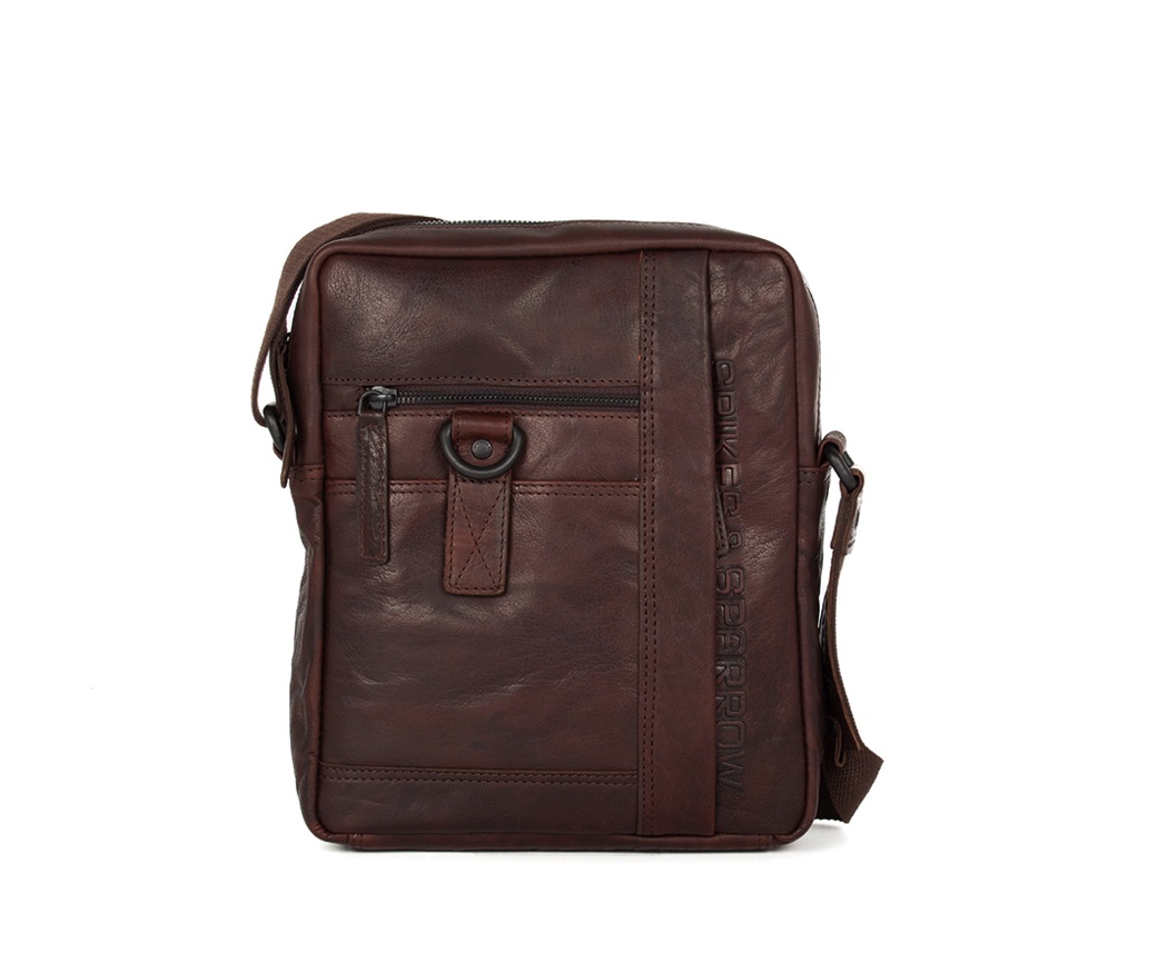 Hnědá kožene crossbody B141001