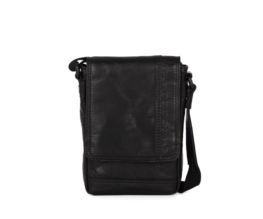 černé kožene crossbody B141200