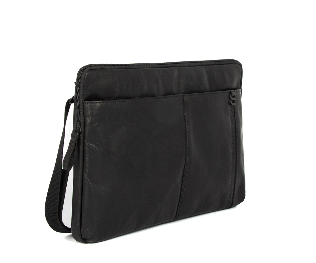 Černá kožená taška na laptop 38105000