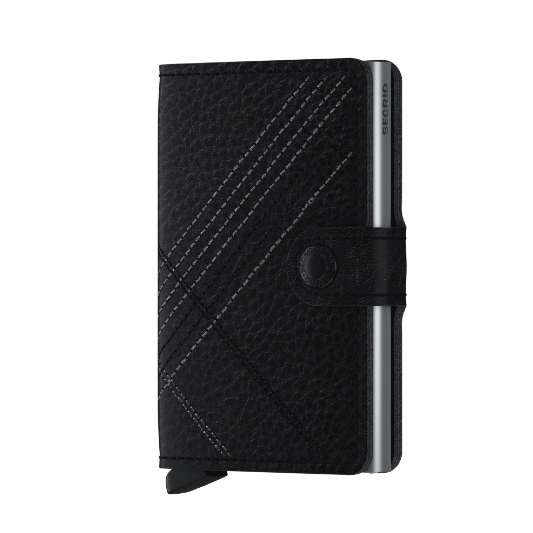 Černá peněženka SECRID Miniwallet Stitch Linea Bla