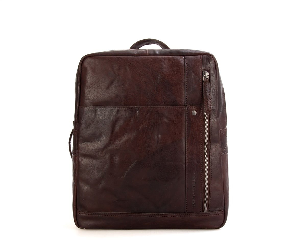 Hnědý kožený batoh 69530B01