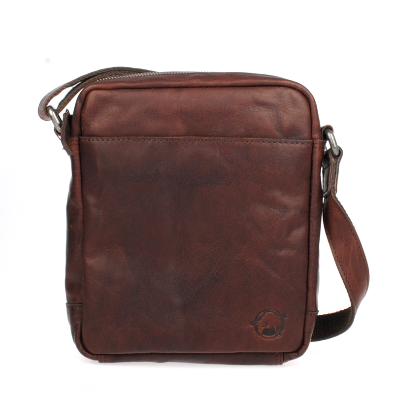 tmavě hnědé kožené crossbody