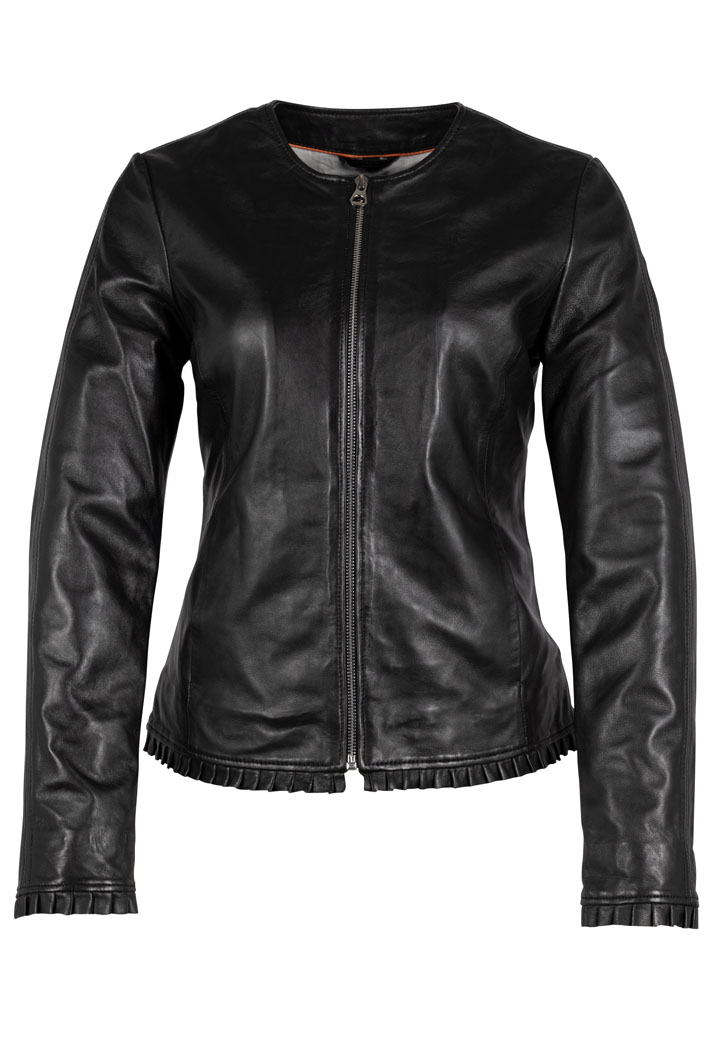 Luxusní černá dámská kožená bunda GWGlenny DB