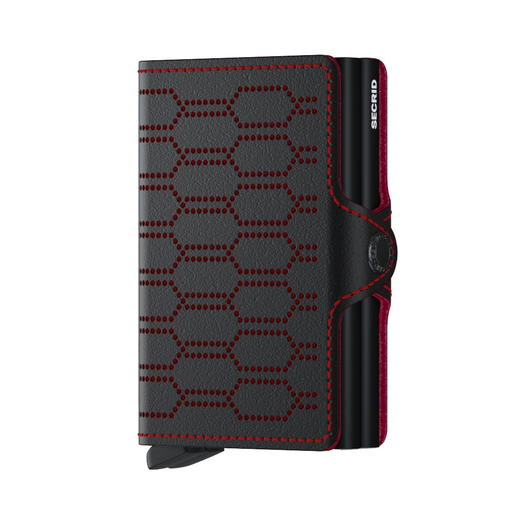 Kožená černá peněženka Twinwallet Secrid Fuel Black-Red