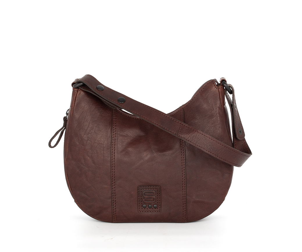 Tmavě hnědá kožená kabelka 40117101