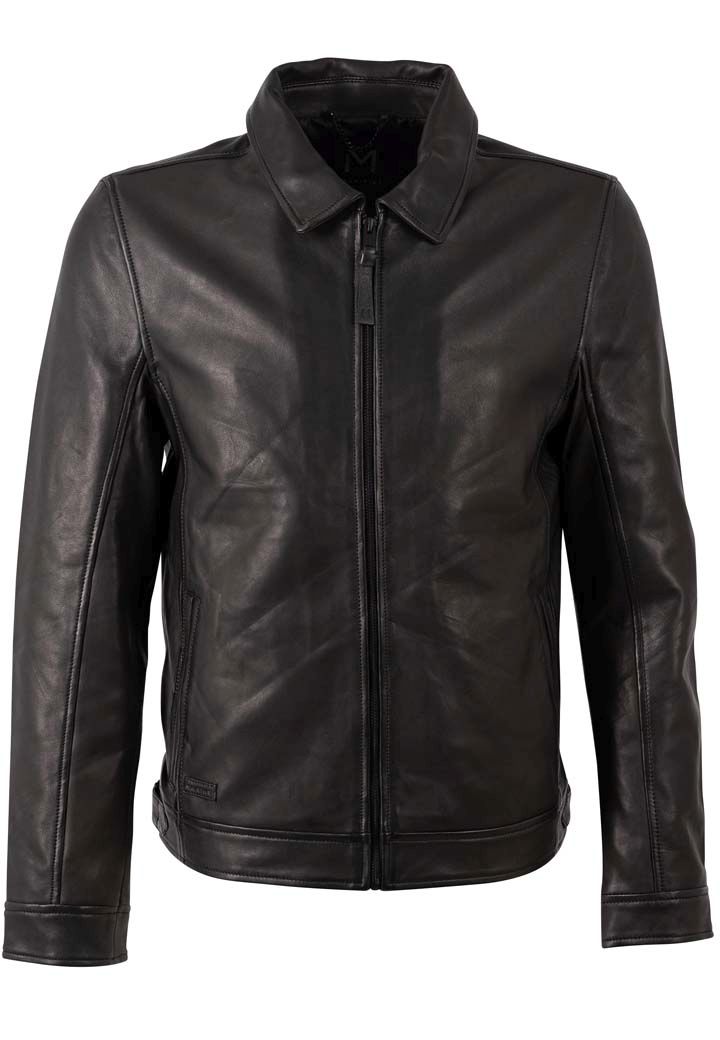 Černá pánská kožená bunda MSMTammio