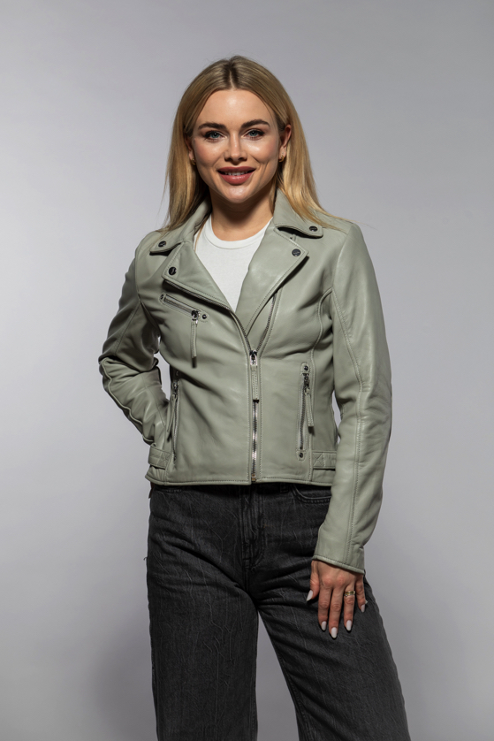 Dámský kožený šedý křivák 