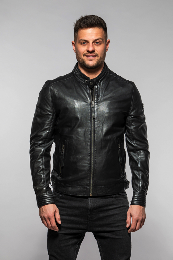 Kožená panská černá bunda