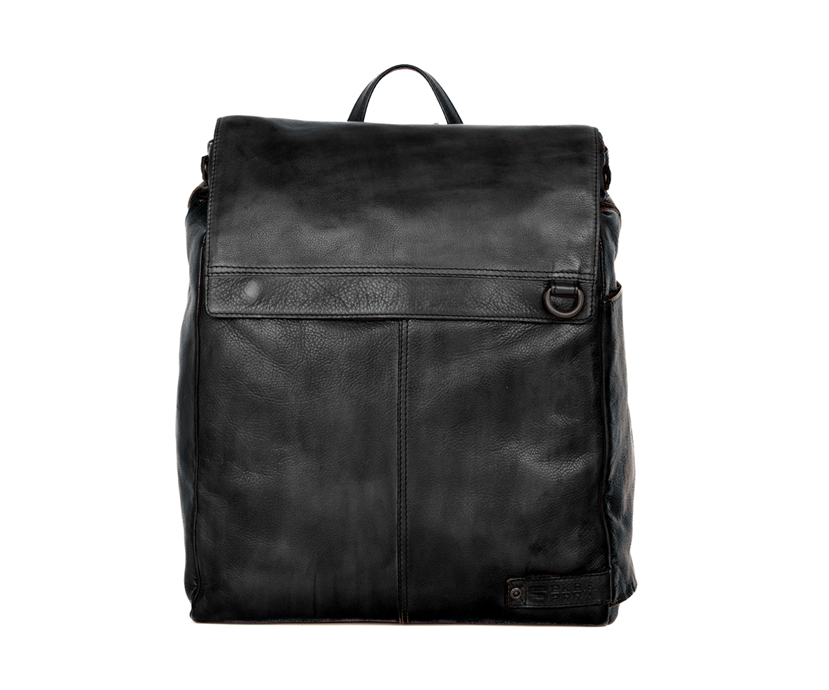 Černý cestovní kožený batoh 60703000