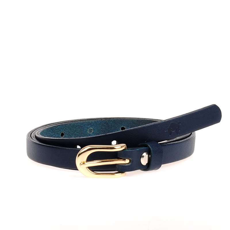 Modrý dámský koženy opasek