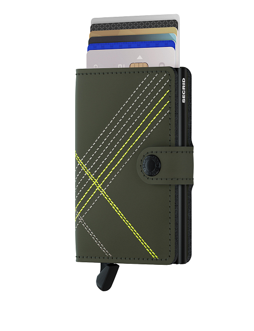 Zelená peněženka SECRID Miniwallet Stitch Linea MSt-Linea Lime SECRID