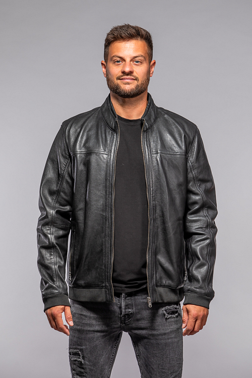 Pánská kožená bunda s úplety Divoký býk Matei