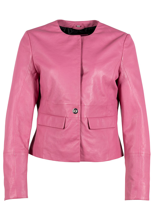 Růžové dámské kožené sako GWReena Pink