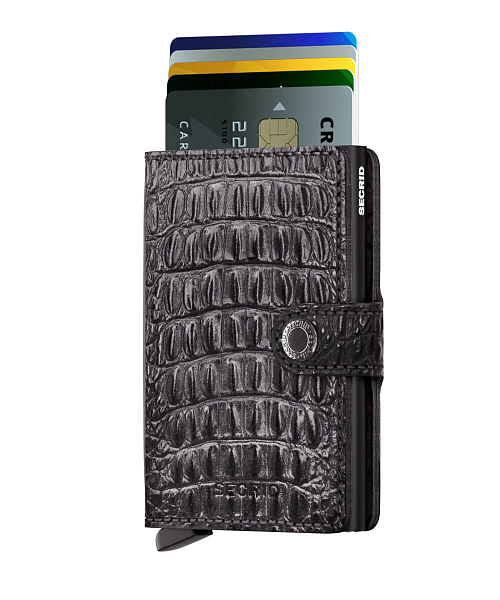 Černá kožená minipeněženka SECRID Miniwallet nile MN-Black SECRID