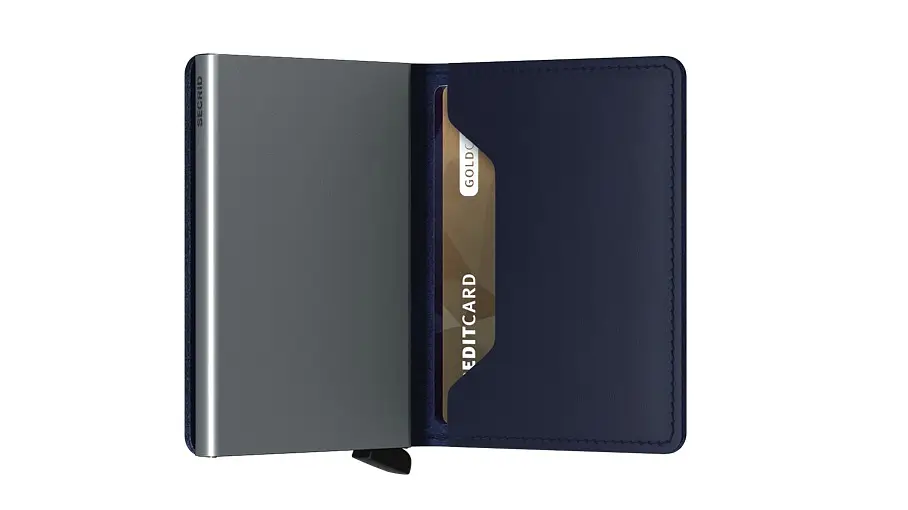 Modrá kožená peněženka SECRID slimwallet original SO-Navy SECRID
