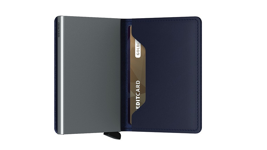 Modrá kožená peněženka SECRID slimwallet original SO-Navy SECRID