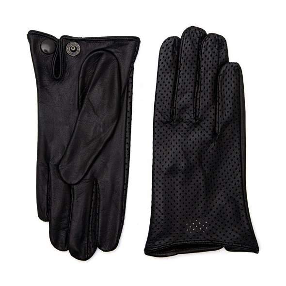 Dámské černé kožené rukavice pro řidiče 6017 BLK