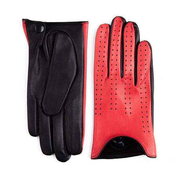 Dámské červené kožené rukavice pro řidiče 6017 RED