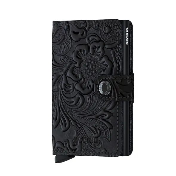 Černá kožená peněženka SECRID Miniwallet Ornament 