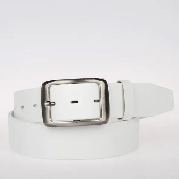 Dámský kožený bilý opasek 38mm 