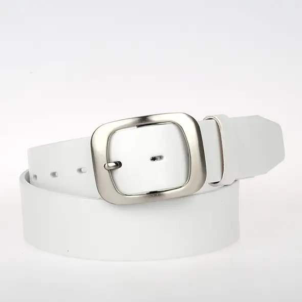 Dámský kožený bilý opasek 38mm 