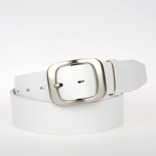 Dámský kožený bilý opasek 38mm 
