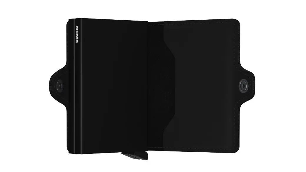 Kožená černá minipeněženka SECRID Twinwallet Matte Black
