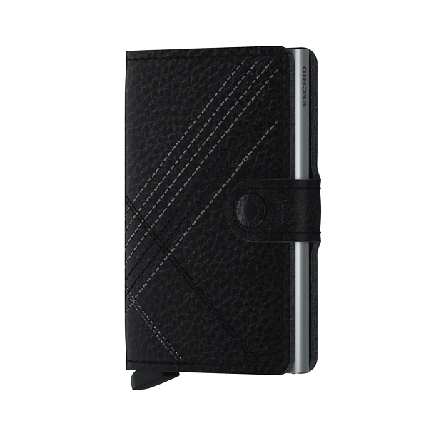 Černá peněženka SECRID Miniwallet Stitch Linea Bla