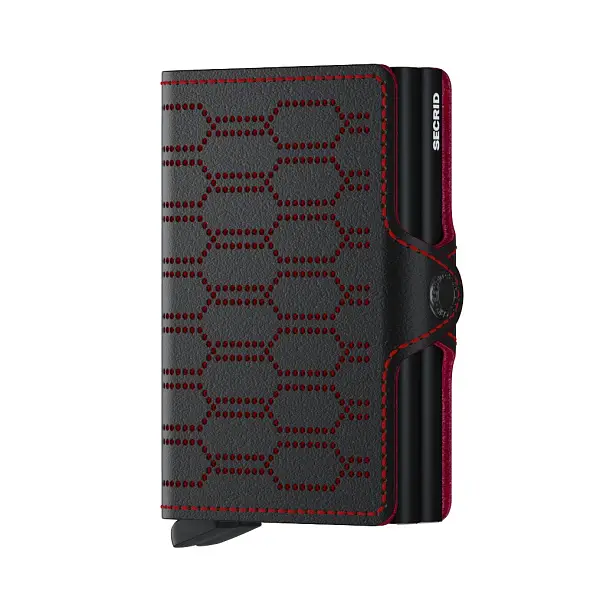 Kožená černá peněženka Twinwallet Secrid Fuel Black-Red