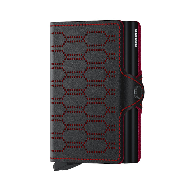 Kožená černá peněženka Twinwallet Secrid Fuel Black-Red