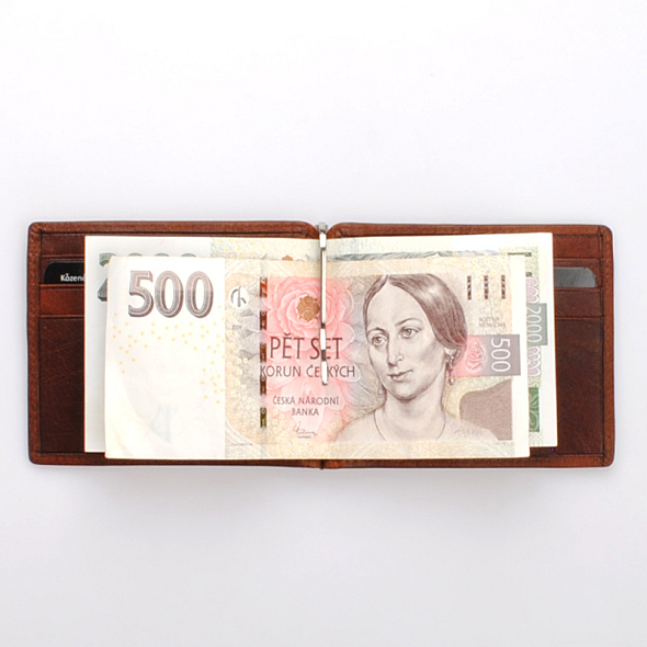 Cognac kožená dolarovka DIVOKY BYK