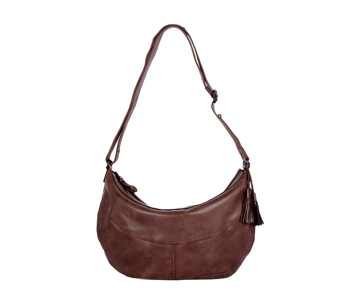 Hnědé kožene crossbody 58711167