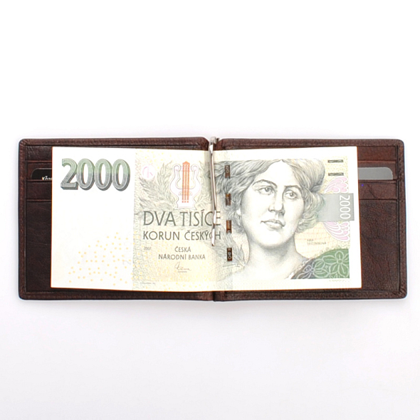 Hnědá kožená dolarovka DIVOKY BYK