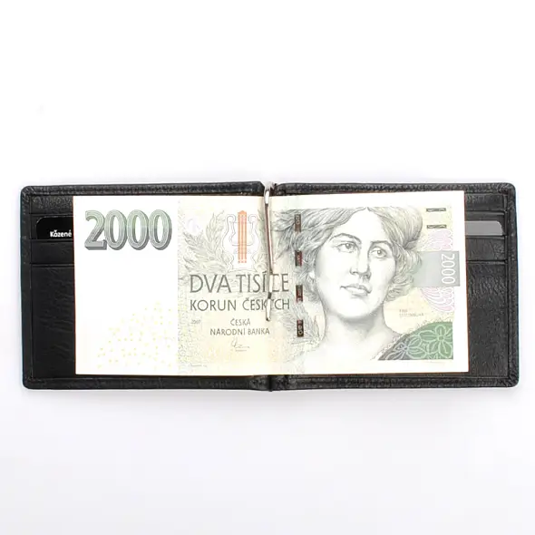 Černá kožená dolarovka DIVOKY BYK