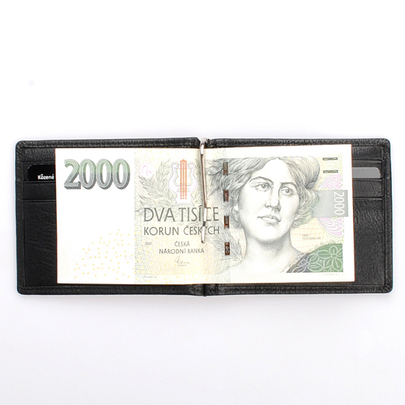 Černá kožená dolarovka DIVOKY BYK