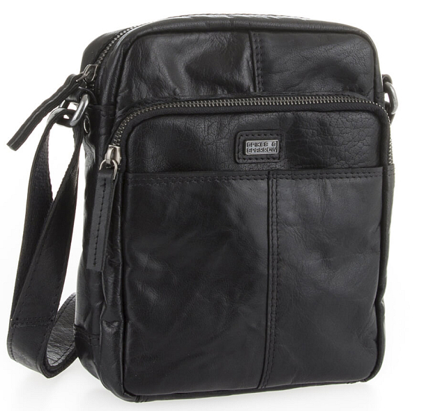 Černé kožené unisex crossbody SPIKES & SPARROW