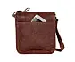 Tmavě hnědé kožene crossbody 60111001