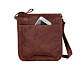Tmavě hnědé kožene crossbody 60111001